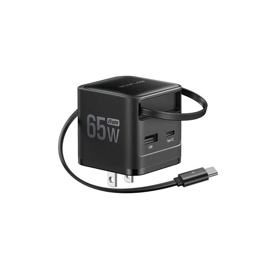 caricabatterie ecoflow rapid 65 w cavo retrattile gan
