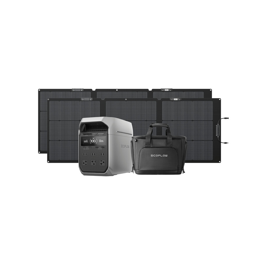 stazione di alimentazione portatile ecoflow delta 3 plus 2 pannelli solari da 220 w borsa serie delta 3