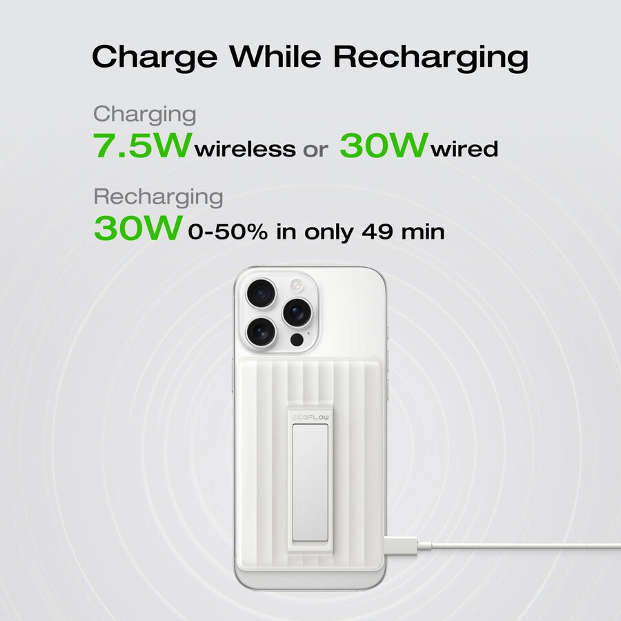 ecoflow rapid mag power bank 10.000 mah 75 w ricarica magnetica