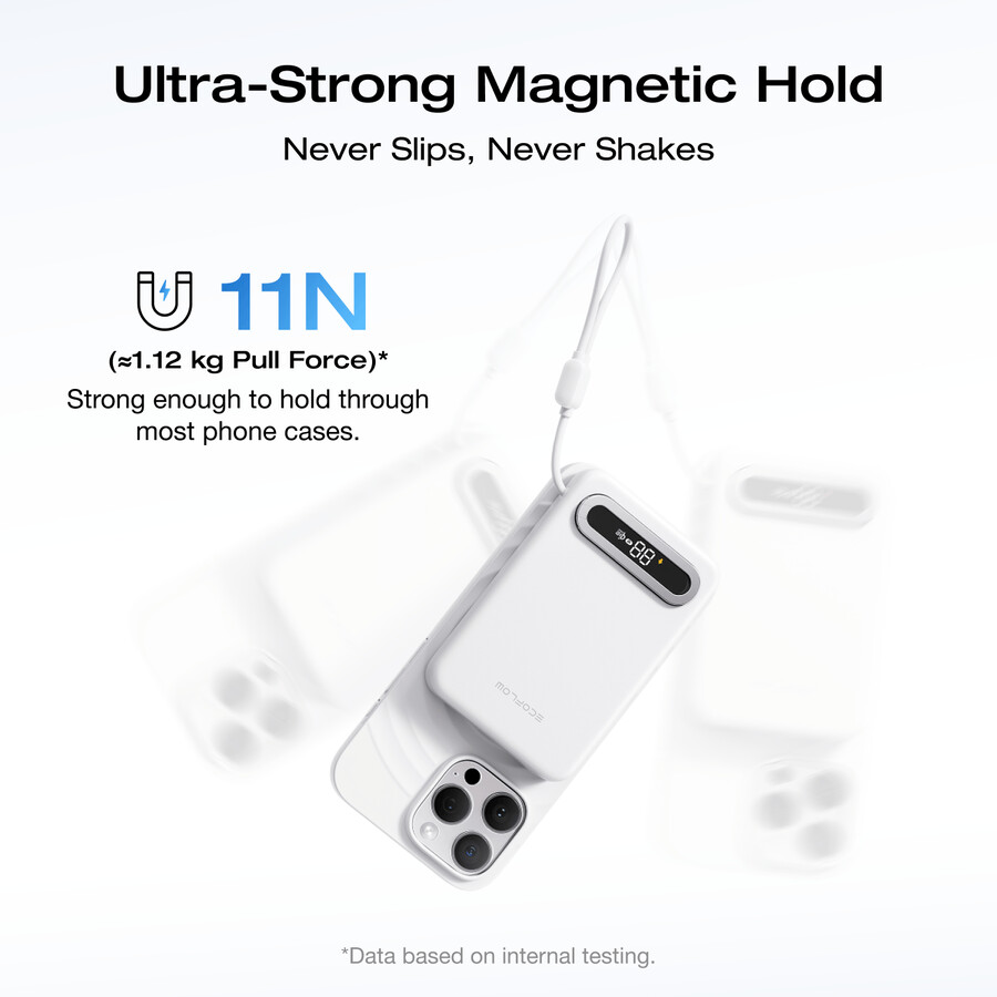 power bank magnetico ecoflow rapid mag qi2.2 10.000 mah 25 w cavo usb-c integrato