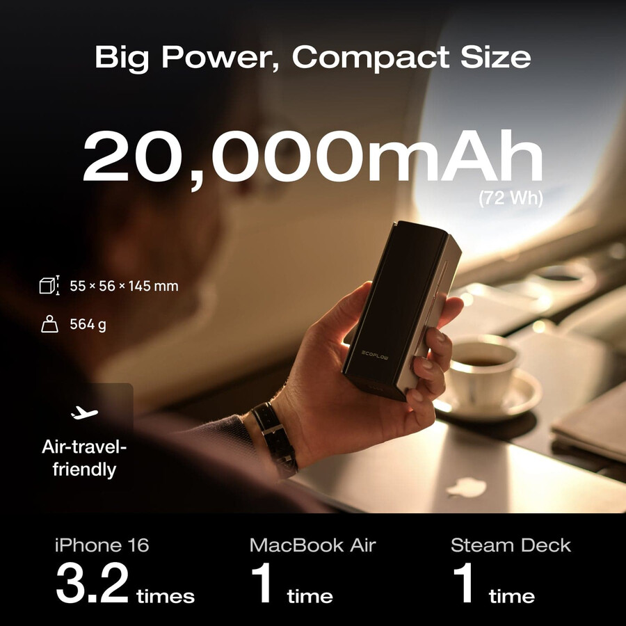 ecoflow rapid pro power bank 20.000 mah 230 w cavo integrato da 100 w