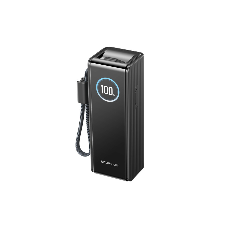 ecoflow rapid power bank 25.000 mah 170 w 100 w cavi integrati e retrattili