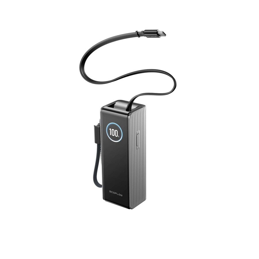 ecoflow rapid power bank 25.000 mah 170 w 100 w cavi integrati e retrattili